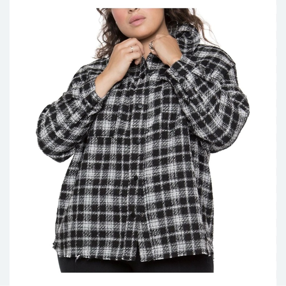 Black Tape Black and White Checkered Button Down Shirt